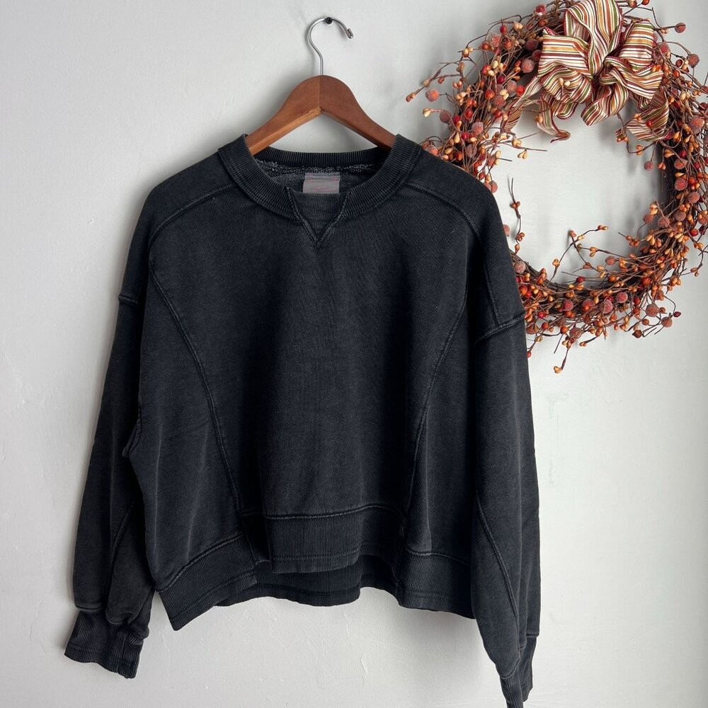 FP Movement X Hatch LARGE Intercept Maternity Pullover Sweatshirt Black